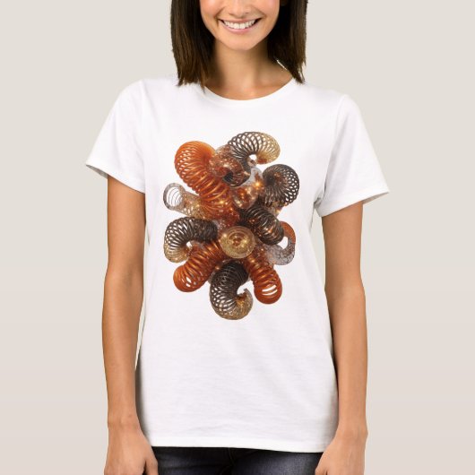スタイリッシュシルバー抽象芸術ステートメントTシャツ Tシャツ (正面)