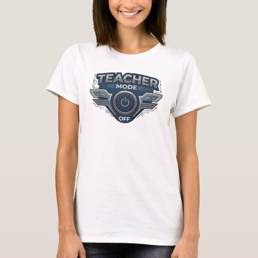 スタイリッシュシルバー TEACH MODE OFF オリジナルデザイン Tシャツ (正面)