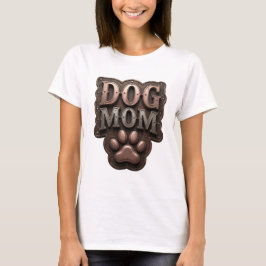 スタイリッシュシルバーDOG MOM デザイン Tシャツ