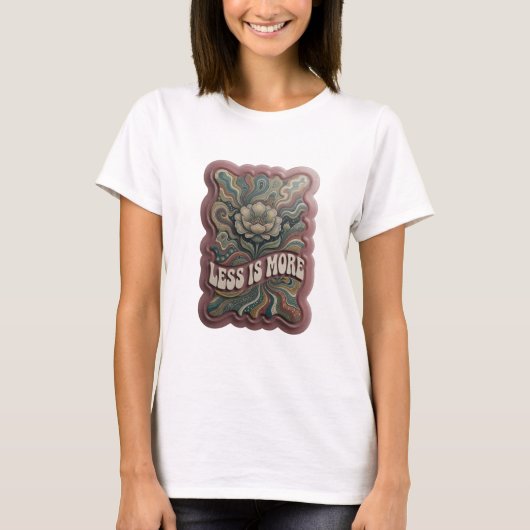 スタイリッシュシルバーLESS IS MORE 引用シャツ Tシャツ (正面)