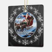 スタイリッシュシンプルエレガントヴィンテージ家族クリスマス セラミックオーナメント (左)