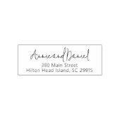 スタイリッシュシンプルカップル結婚のアドレス セルフインキングスタンプ (デザイン)