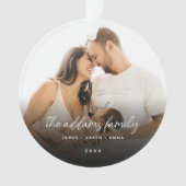 スタイリッシュシンプルクリスマス家族の写真 オーナメント (正面)