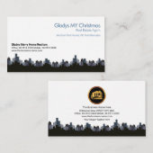 スタイリッシュシンプルシティスカイラインシルエット不動産仲介業者 名刺 (正面/裏面)