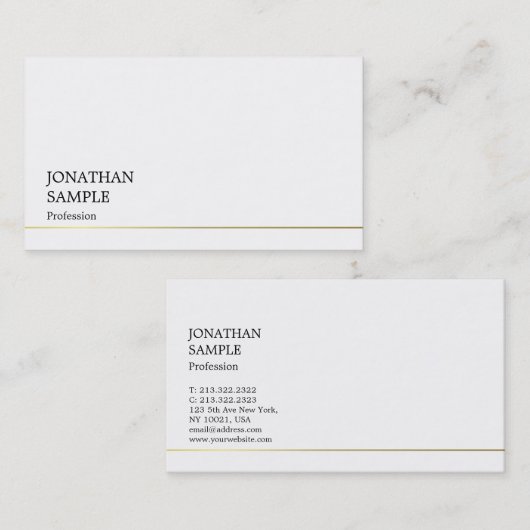 スタイリッシュシンプルデザインモダントレンディークールプレーン 名刺 (正面/裏面)