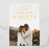 スタイリッシュシンプルフルフォト両面 箔招待状 (正面)