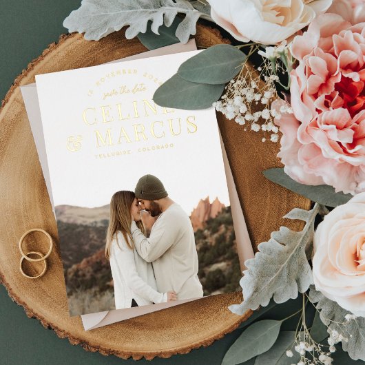 スタイリッシュシンプルフルフォト両面 箔招待状