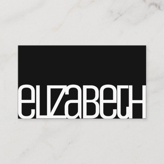 スタイリッシュシンプルプレーン白黒ミニマモダンリスト 名刺 (正面)
