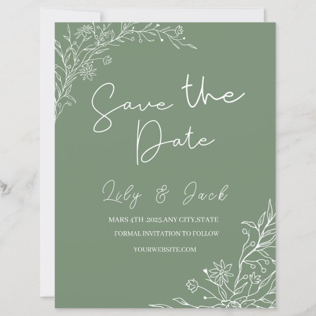 スタイリッシュシンプルミニマルエレガントモダンセージ (正面)