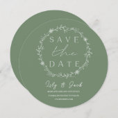 スタイリッシュシンプルミニマルエレガントモダンセージ 招待状 (正面/裏面)