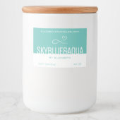 スタイリッシュシンプルモダンティール（緑がかった色）プレーンホワイトキャンドル フードラベル (正面)