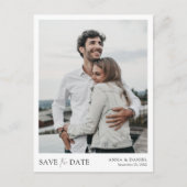 スタイリッシュシンプルモダン写真の日付の保存 案内ポストカード (正面)