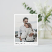 スタイリッシュシンプルモダン写真の日付の保存 案内ポストカード (スタンド正面)