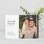 スタイリッシュシンプルモダン写真の結婚式 セーブザデート (スタンド正面)