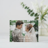 スタイリッシュシンプルモダン写真の結婚式 ポストカード (スタンド正面)