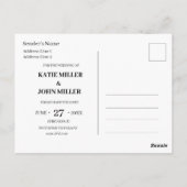 スタイリッシュシンプルモダン写真の結婚式 ポストカード (裏面)