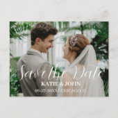 スタイリッシュシンプルモダン写真の結婚式 ポストカード (正面)