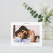 スタイリッシュシンプルモダン写真の結婚式 案内ポストカード (スタンド正面)