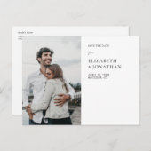 スタイリッシュシンプルモダン写真の結婚式 案内ポストカード (正面/裏面)