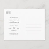 スタイリッシュシンプルモダン写真の結婚式 案内ポストカード (裏面)