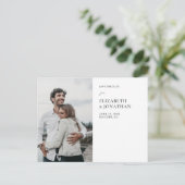 スタイリッシュシンプルモダン写真の結婚式 案内ポストカード (スタンド正面)
