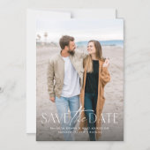 スタイリッシュシンプルモダン縦写真の日付を保存 マグネット招待状 (正面)