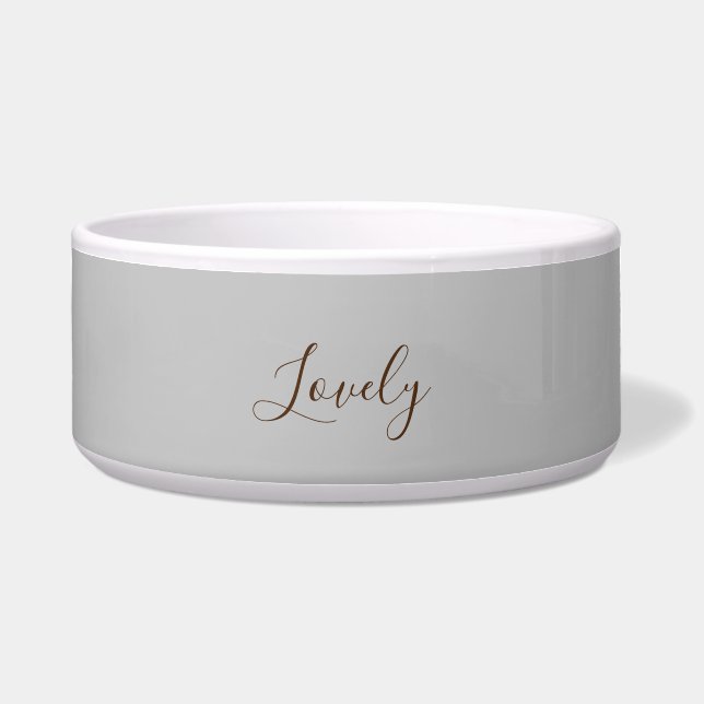 スタイリッシュシンプル平灰色ミニマル書道 ボウル (正面)