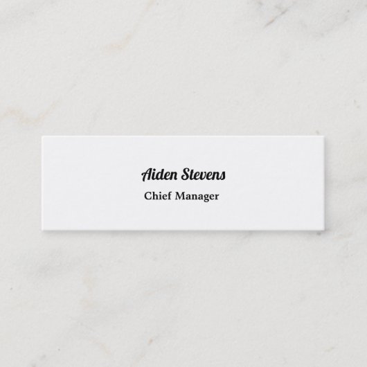 スタイリッシュシンプル平白ミニマル可読 スキニー名刺 (正面)