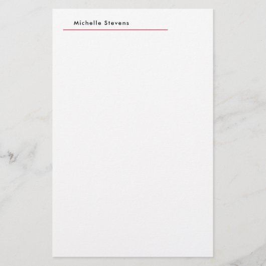 スタイリッシュシンプル平黒白ミニマリスト 便箋 (正面)