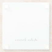 スタイリッシュシンプル平黒白ミニマル ガラスコースター (裏面)