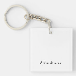 スタイリッシュシンプル平黒白ミニマル キーホルダー