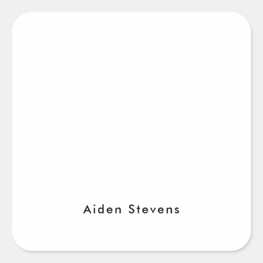 スタイリッシュシンプル平黒白ミニマル スクエアシール (正面)