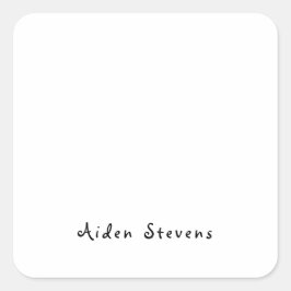 スタイリッシュシンプル平黒白ミニマル スクエアシール