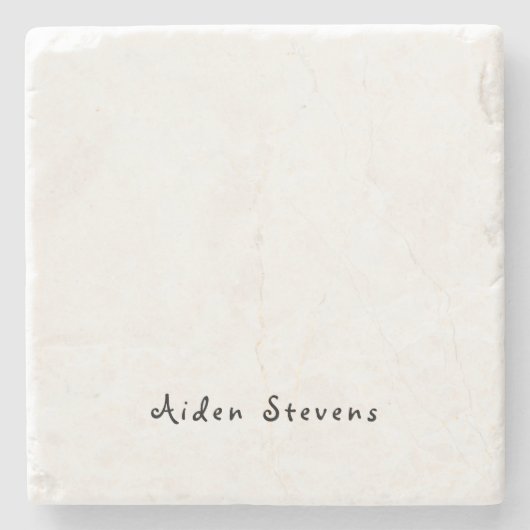 スタイリッシュシンプル平黒白ミニマル ストーンコースター (正面)