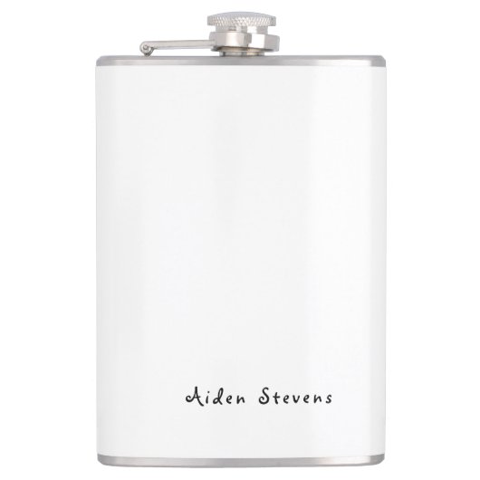 スタイリッシュシンプル平黒白ミニマル フラスク (正面)