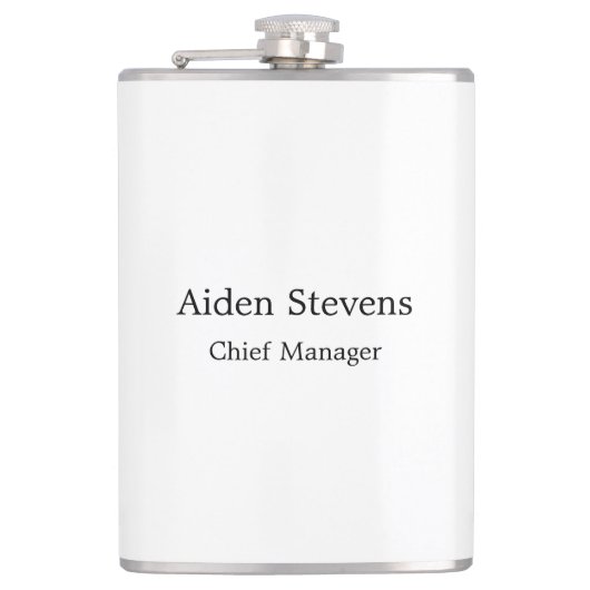 スタイリッシュシンプル平黒白ミニマル フラスク (正面)