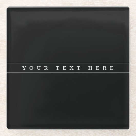スタイリッシュシンプル文字とシンストライプ ガラスコースター (正面)
