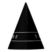 スタイリッシュシンプル文字とシンストライプ パーティーハット (裏面)