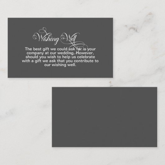 スタイリッシュシンプル結婚グレイの願い事 エンクロージャーカード (正面/裏面)