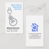 スタイリッシュシンプル電源プラグバルブMotif電気技師 名刺 (正面/裏面)