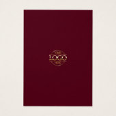 スタイリッシュシンプルBurgundy Redジュエリー表示カード (裏面)