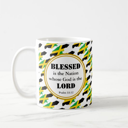 スタイリッシュジャマ賛美イカ国モノグラム贈り物 コーヒーマグカップ (左)