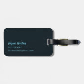 スタイリッシュジャングルヒョウフローラ名子供 |青 ラゲッジタグ (裏面横)