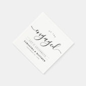 スタイリッシュスエレガントクリプト婚約パーティ スタンダードカクテルナプキン (角)