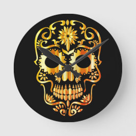 スタイリッシュスカル時計 ラウンド壁時計