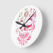 スタイリッシュスカル時計 ラウンド壁時計 (傾斜)