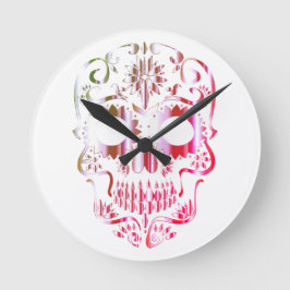 スタイリッシュスカル時計 ラウンド壁時計