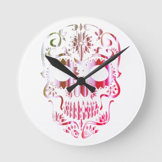 スタイリッシュスカル時計 ラウンド壁時計 (正面)