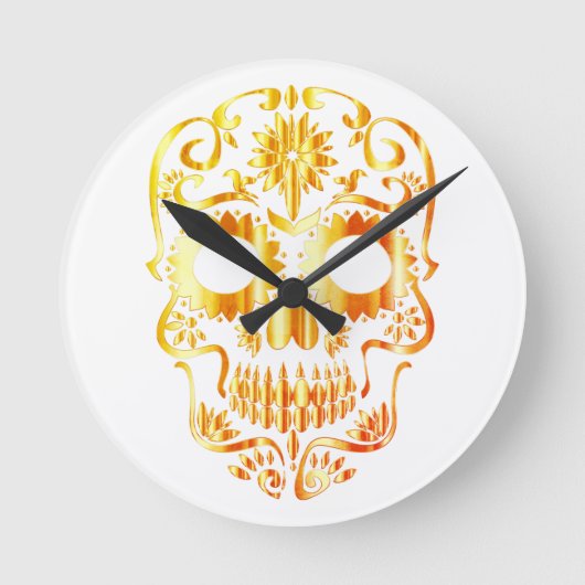 スタイリッシュスカル時計 ラウンド壁時計 (正面)