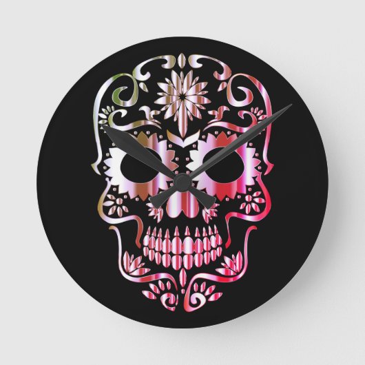 スタイリッシュスカル時計 ラウンド壁時計 (正面)